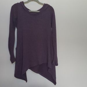 Hooded purple tunic sweater